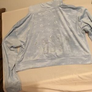 Paris Hilton velour hoodie "thats hot" in rhinestones